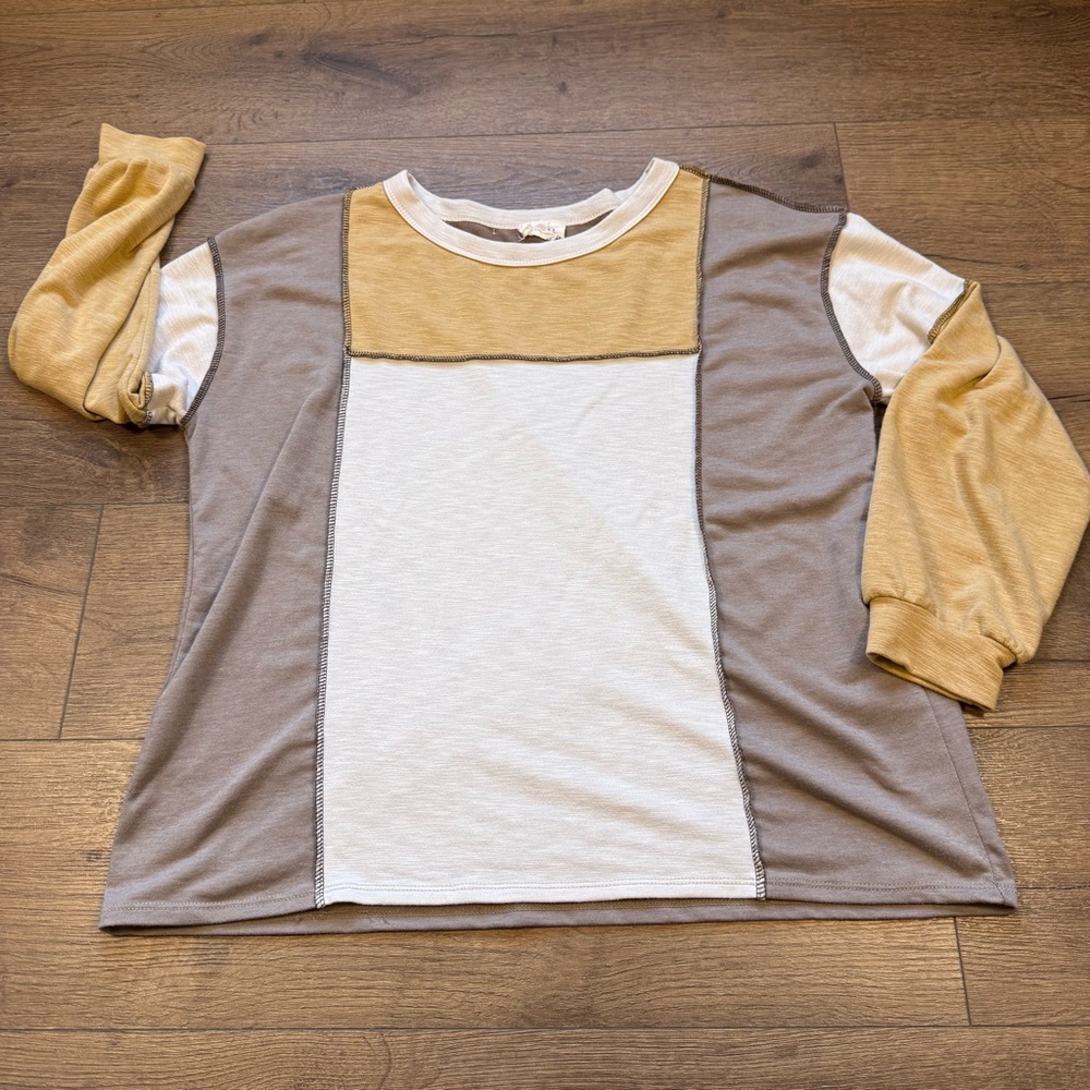 BIBI boutique brand patch‎ work long sleeve top